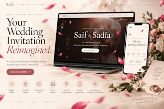 create a luxury wedding invitation website with rsvp