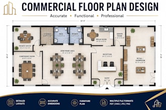 design professional commercial floor plans and layouts