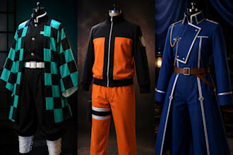 create custom anime cosplay costumes outfits game character and sewing patterns