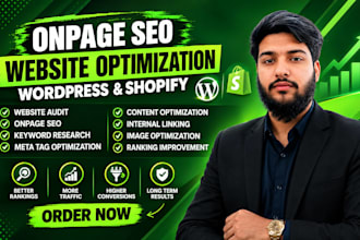 optimize onpage SEO for wordpress, shopify, and websites