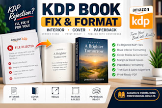 fix rejected KDP book interior resize cover redesign paperback and bleed issues