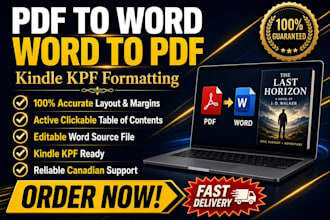 expertly convert PDF to word, word to PDF, and format for kindle