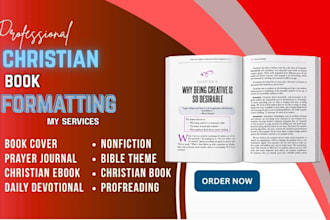do christian book formatting, daily devotional, memoir, ebook layout, chapbook