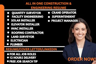 write project manager,superintendent,estimator, site supervisor, surveyor resume