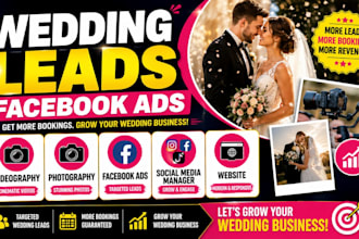 wedding leads facebook ads videography, photography social media manager website