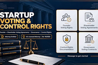 write professional shareholder voting agreements for startups as a US attorney