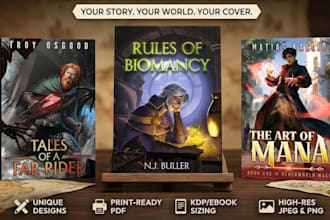 design litrpg book cover progression fantasy ebook cover gamelit illustration
