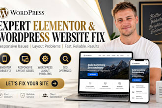 fix wordpress elementor bugs, errors and responsive issues