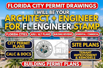 be your architect for florida city permit drawings plan for fl engineer stamp