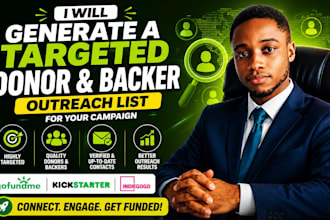 generate a targeted donor and backer outreach list for your campaign