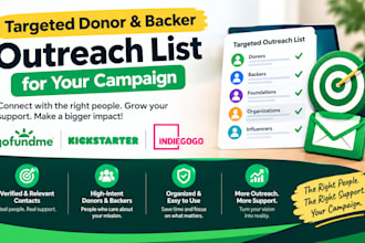 generate a targeted donor and backer outreach list for your campaign