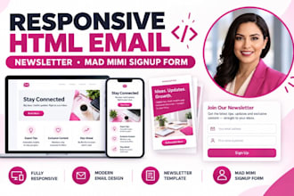 design responsive HTML email template newsletter mad mimi signup form
