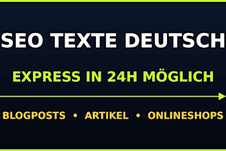 write SEO german blog posts and articles for your website