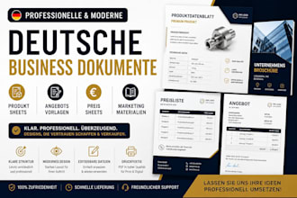 do german product sheets proposal templates pricing sheets marketing materials