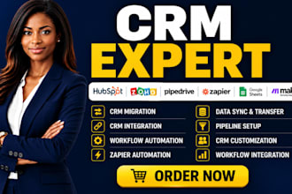 migrate and integrate hubspot, zoho, pipedrive CRM and automate workflows