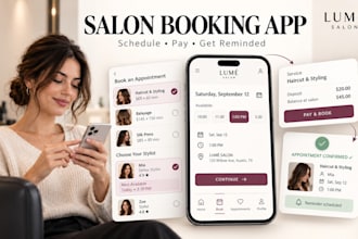 develop salon booking app with scheduling payments reminders and loyalty