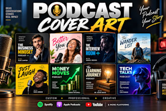 design professional podcast cover art and podcast artwork