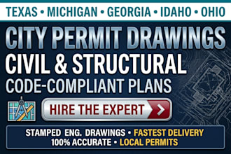 do civil structural city permit drawings in texas michigan georgia idaho ohio