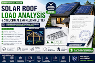 provide structural engineering letter for solar roof load analysis and stamp