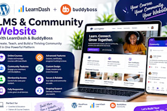 create learndash lms with buddyboss community membership website