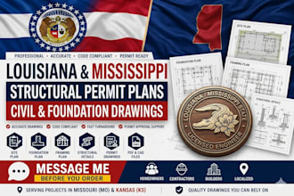 create residential permit drawings for louisiana and mississippi