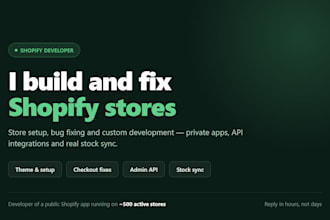 develop your shopify store apps, integrations and stock sync