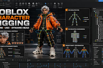 rig roblox character r15 r6, ugc bundle, dynamic head and avatar