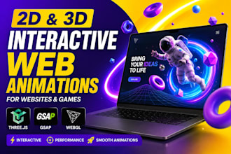create 2d 3d interactive web animations with threejs webgl gsap games and apps