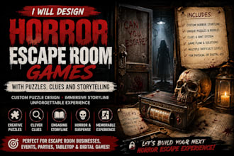 design horror escape room games with puzzles, clues and storytelling