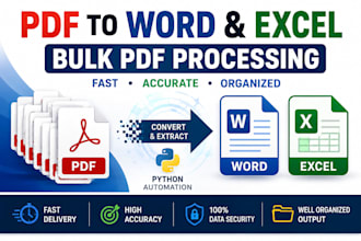 convert PDF to word and excel using automation