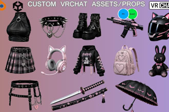 create custom vrchat props assets outfits weapons accessories items vrc props