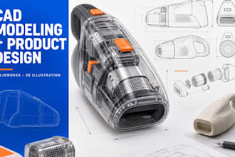 3d cad design, illustration product design, 3d cad modelling, solidworks