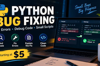 fix bugs and errors in your python code