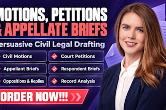 draft motions, petitions, and appellate briefs as your civil lawyer