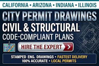 do civil structural city permit drawings in california arizona indiana illinois