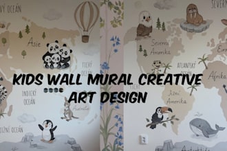 design creative wallpaper for kids room nursery wall playroom mural cartoon wall