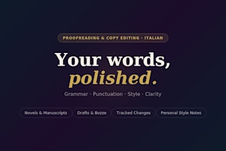 do a professional proofreading for your content in italian