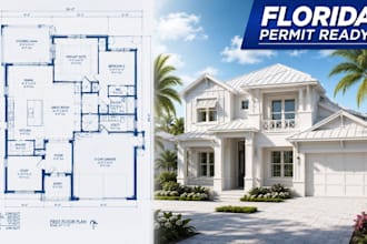 design residential floor plans adu and construction drawings for florida permit