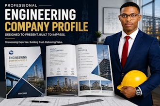 design a professional engineering company profile and portfolio