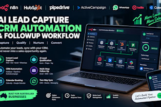 build ai lead capture crm n8n automation followup workflow  hubspot pipedrive