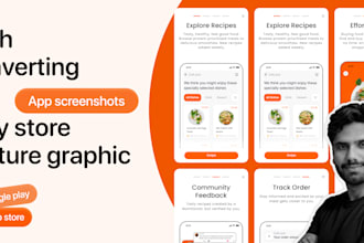 design high converting app screenshots and play store feature graphic in 24hr