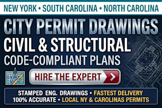 do civil structural city permit drawings in new york south and north carolina