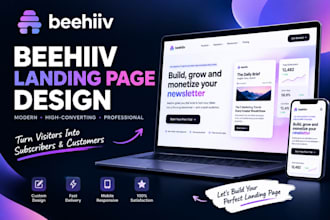 design beehiiv landing page, newsletter landing page design beehiiv landing page