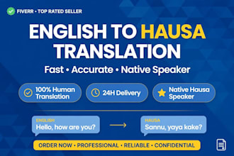 accurately translate english to hausa and hausa to english