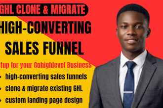 build high converting gohighlevel salesfunnel,clone migrate ghl,ghl landing page