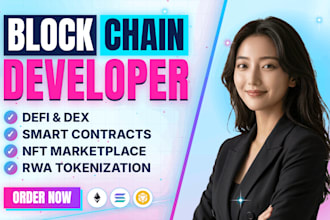 be your blockchain developer for custom smart contracts, defi dapps and web3