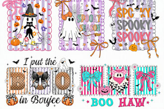 create halloween, fall, coquette preppy tshirt design