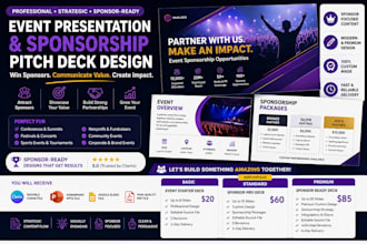 design event presentation pitch deck, sponsorship proposal deck, sponsor ready