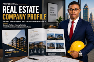 design a professional real estate company profile and portfolio