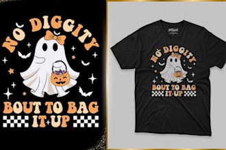 design horror ghost halloween pumpkin skeleton boo witch spooky season tshirt
